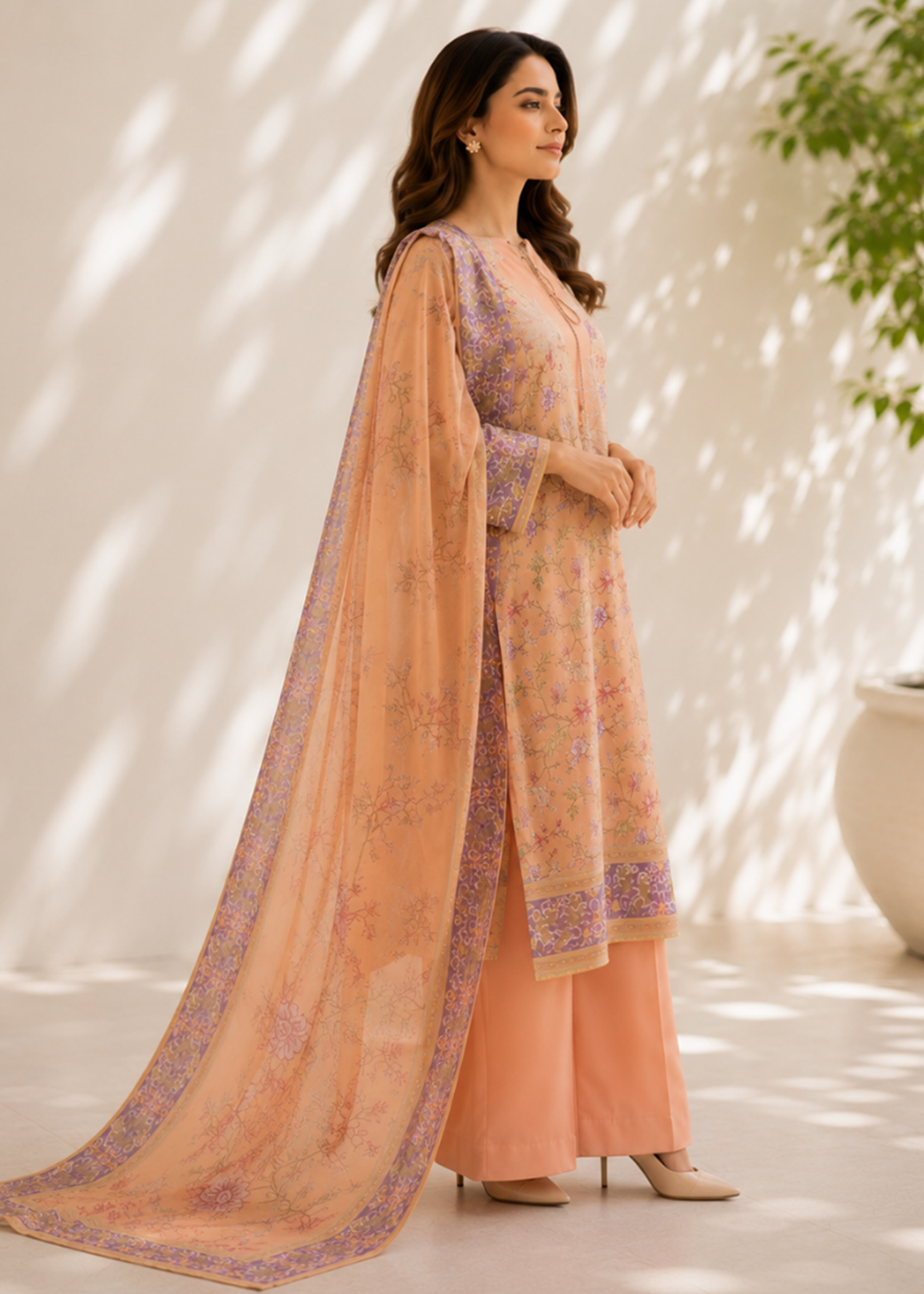 BLUSHING APRICOT Dupatta